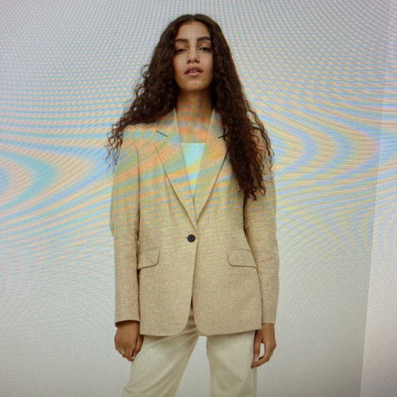 H&M Jackets & Coats Hm Oversized Linenblend Jacket Poshmark